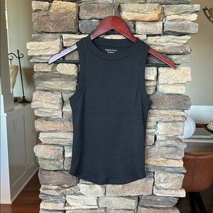 American Eagle Outfitters Ribbed Black Tank Top
